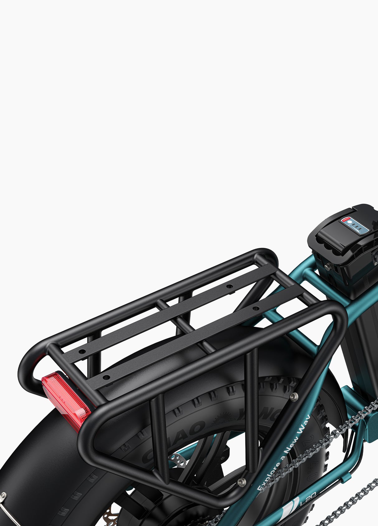 the rear rack of engwe l20 boost all terrain electric bike