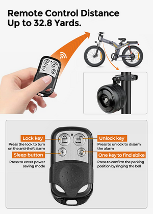 The ENGWE cycle security alarm can be remotely controlled to prevent theft