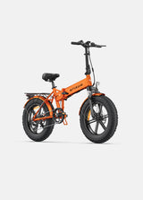 an orange engwe ep-2 pro folding electric bicycle