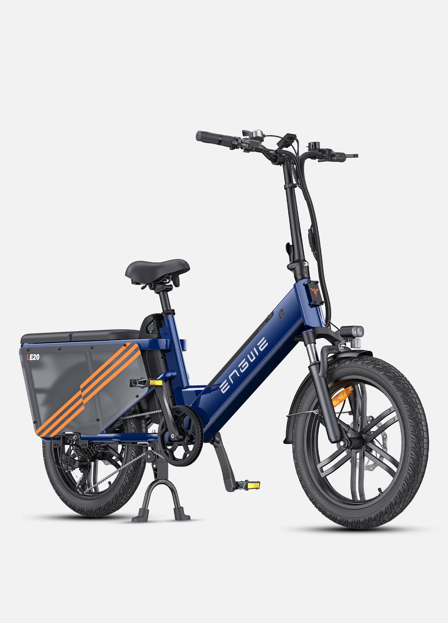 a blue engwe le20 e bicycle with hub motor