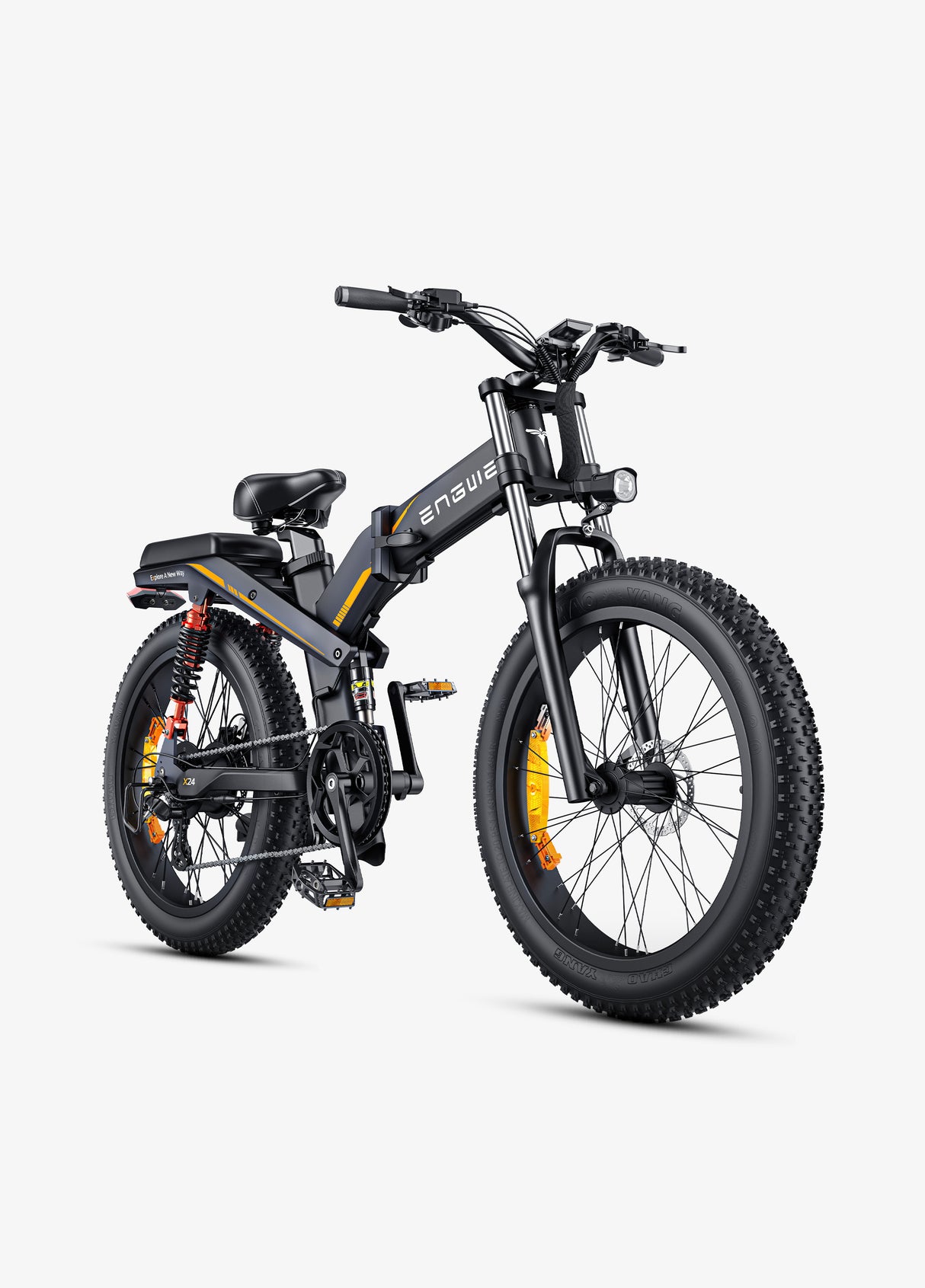 a black engwe x24 all terrain electric bike